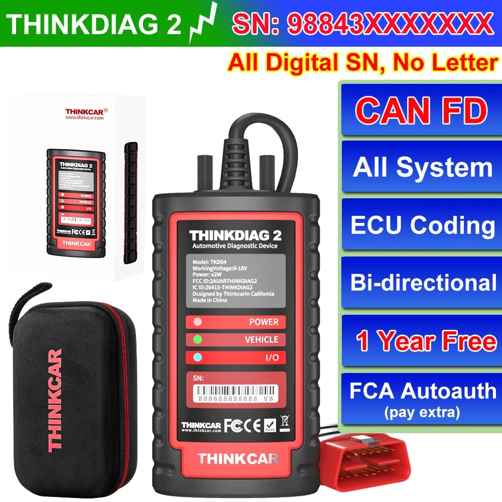 KINGBOLEN Ediag Plus, THINKCAR THINKDIAG 2 CANFD ALL System ECU Coding Active Test 16 Reset OBD2 Scanner Car Diagnostic Tools