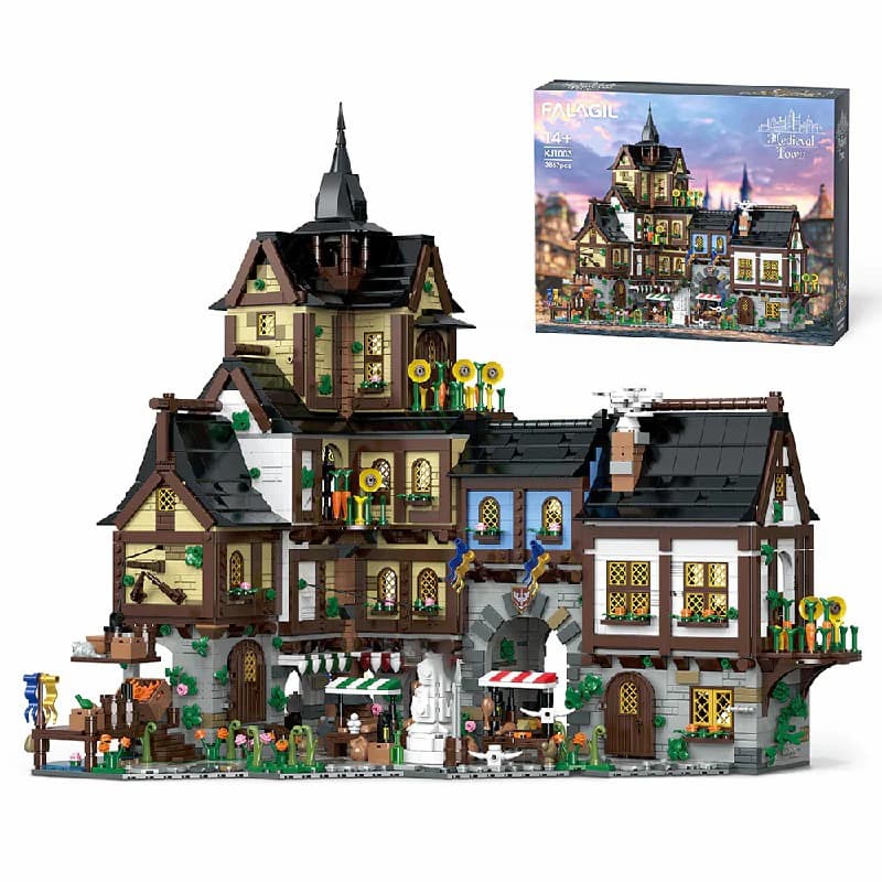 3867PCS Medieval Europe Town Building Blocks Set Architecture Street View Model Bricks DIY Assembly Toys for Adults Kids Gifts