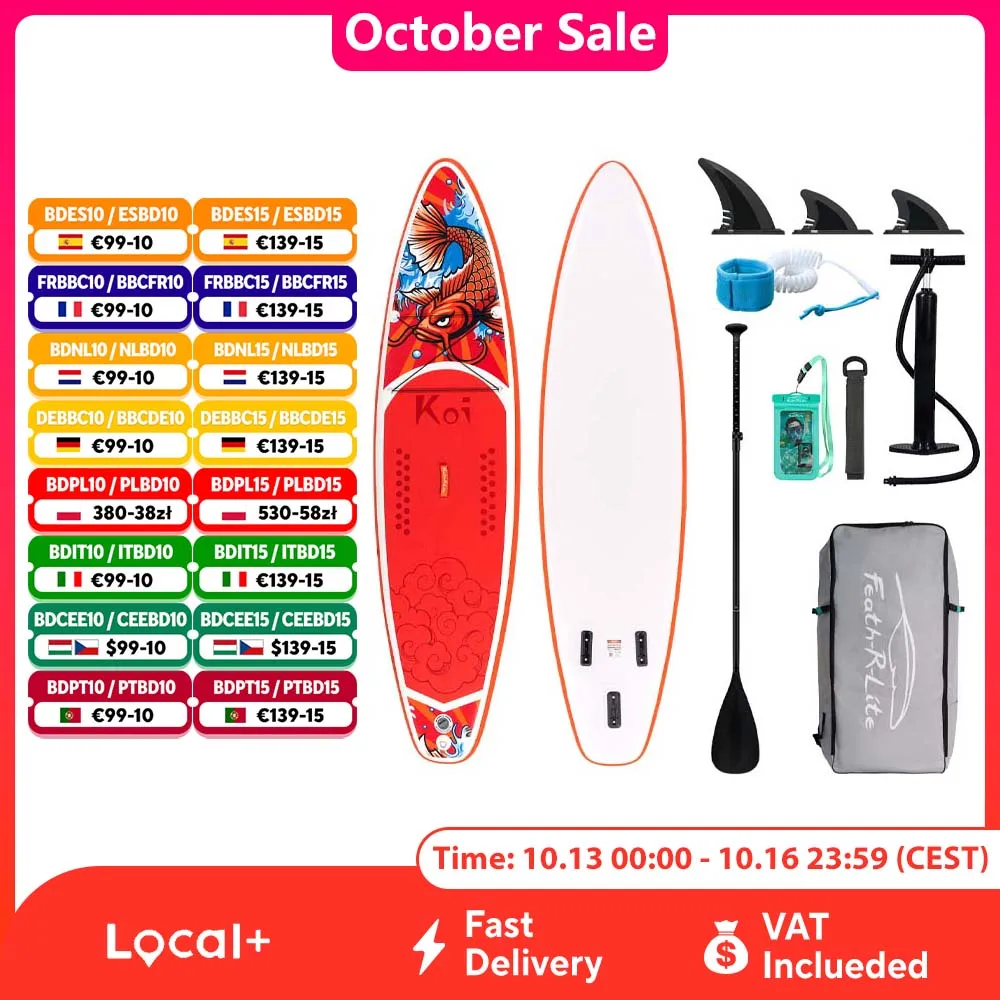 FunWater Inflatable Stand Up Paddle Board Paddling Board Surfboard Surf Sup Board 320-385CM  Non-Slip Water Sport Paddle Board