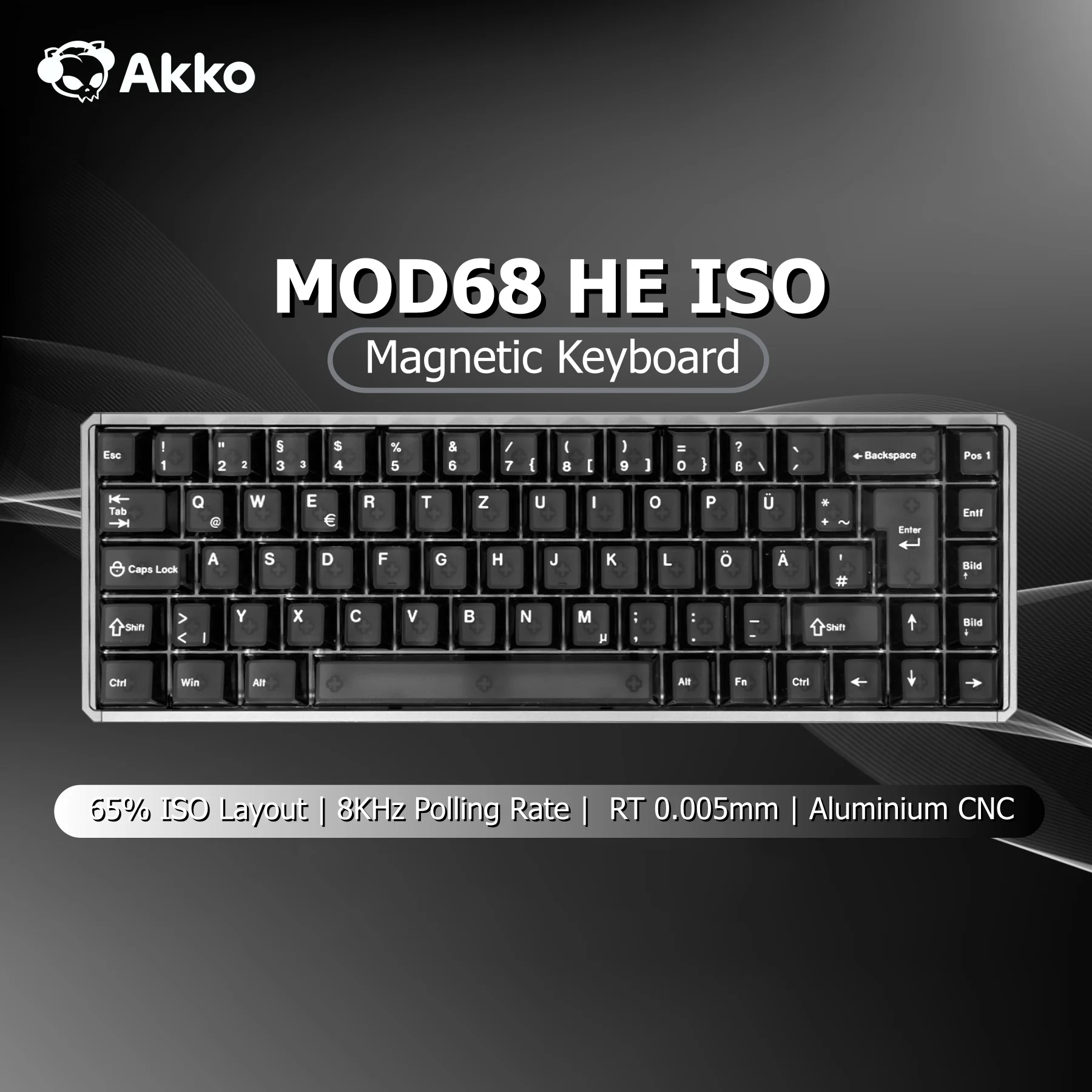 Akko MOD68 HE Keyboard ISO UK/DE/FR Layout 65% Magnetic Switch Rapid Trigger 0.005mm 8K ARGB Custom Gaming Mechanical Keyboard