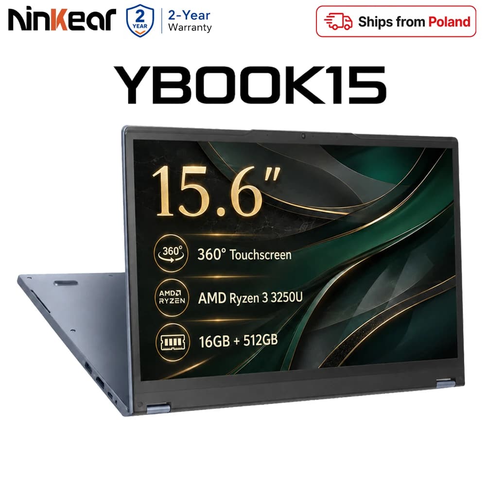 Ninkear YBOOK15 2 in 1 Laptop 360° flip 15.6' FHD IPS Touch Screen Tablet AMD Ryzen™ 3 3200U 8G DDR4+512GB SSD Windows 11 Pro
