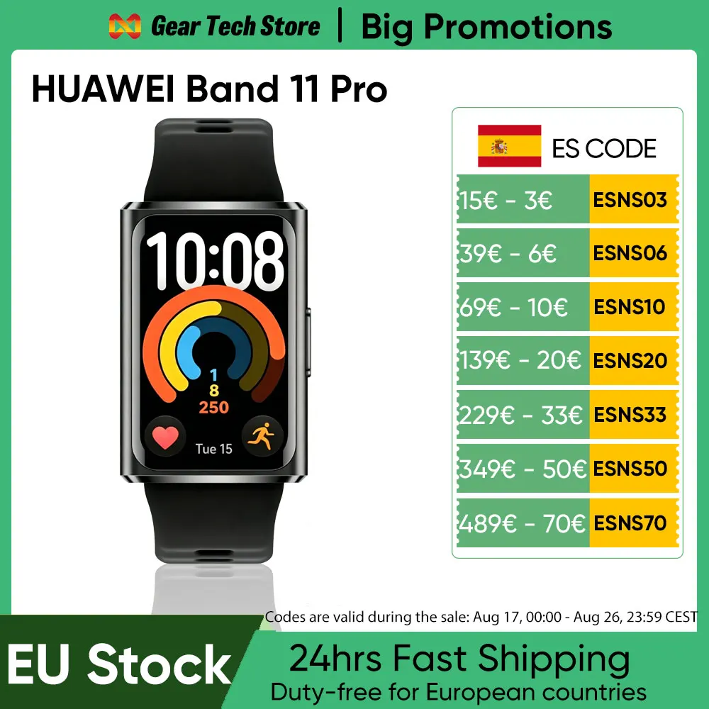 Global Version Smart Watch Huawei Band 11 Pro Wrist Smart Band 1.62'' AMOLED Screen Smartwatch Heart Rate Smartband