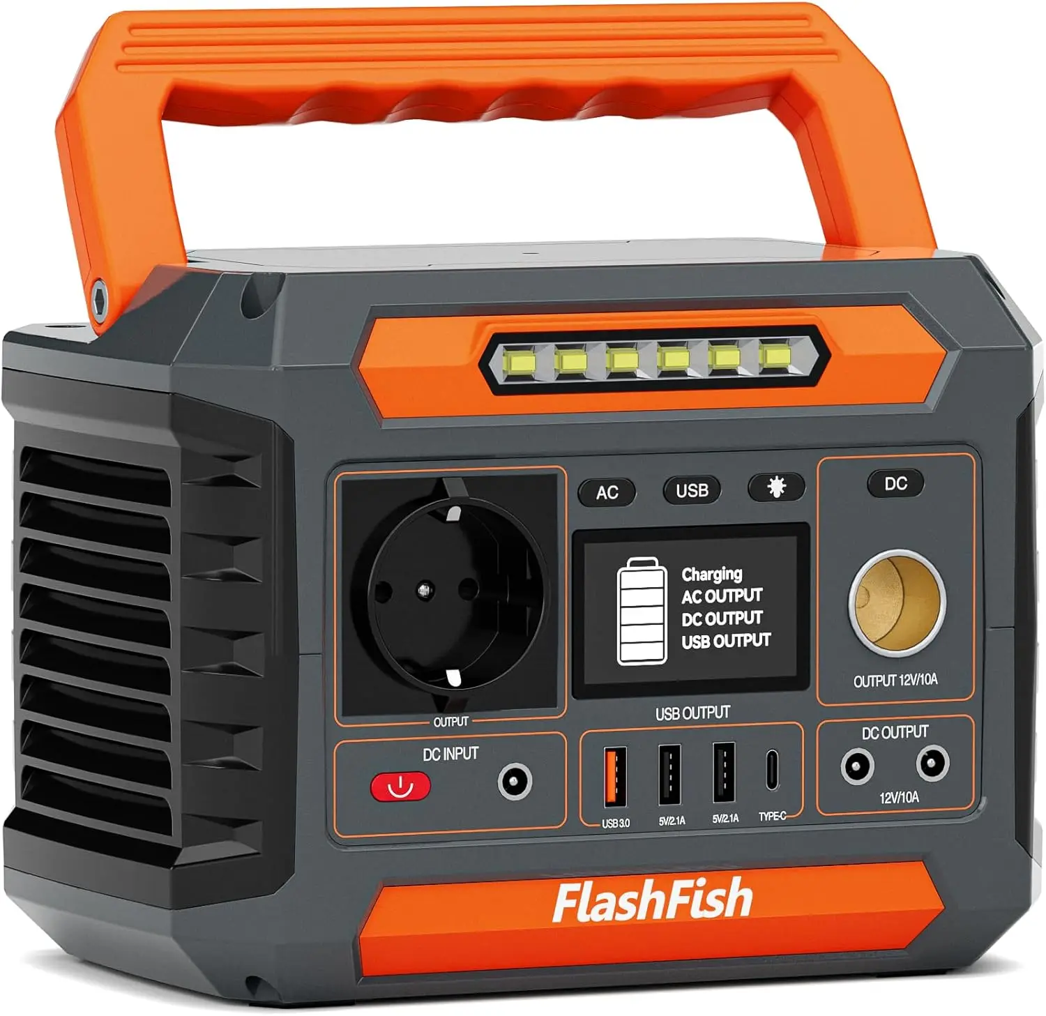 FF FlashFish P66A 200W 144.3 Wh Portable Power Station, Solar Generator With 230V Power Generator Battery, LED Lights