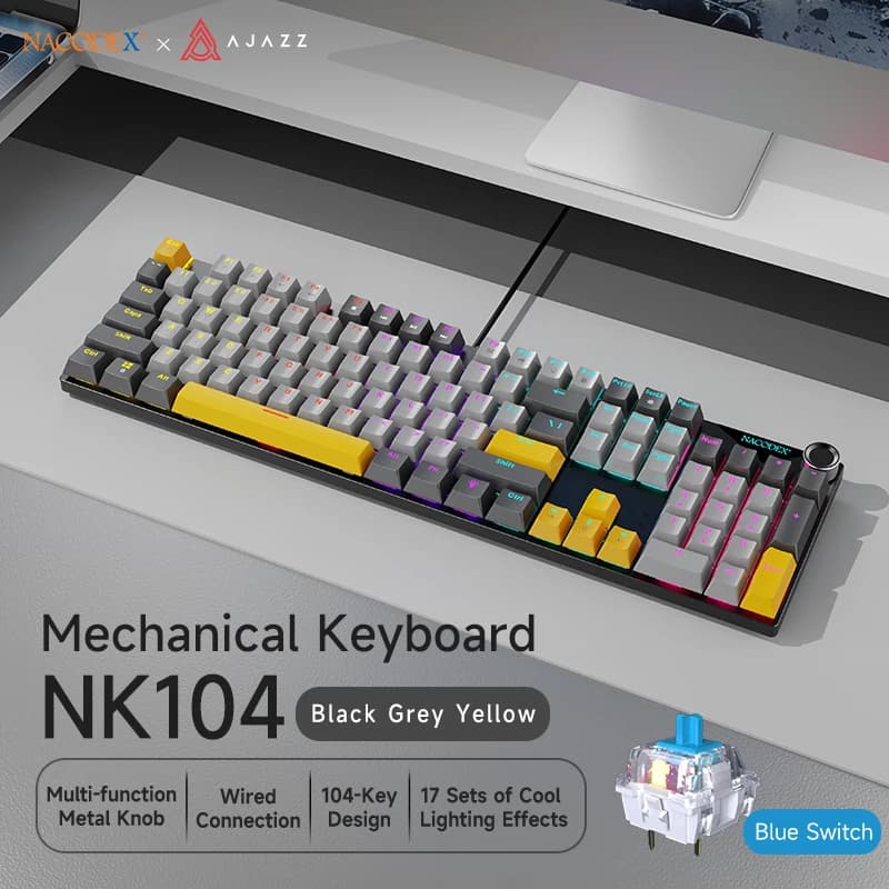 AJZZ AK35I V3 MAX Gaming Mechanical Keyboard with Screen, Bluetooth Wireless 2.4G Wired, RGB Hot-swappable, 104 Keys