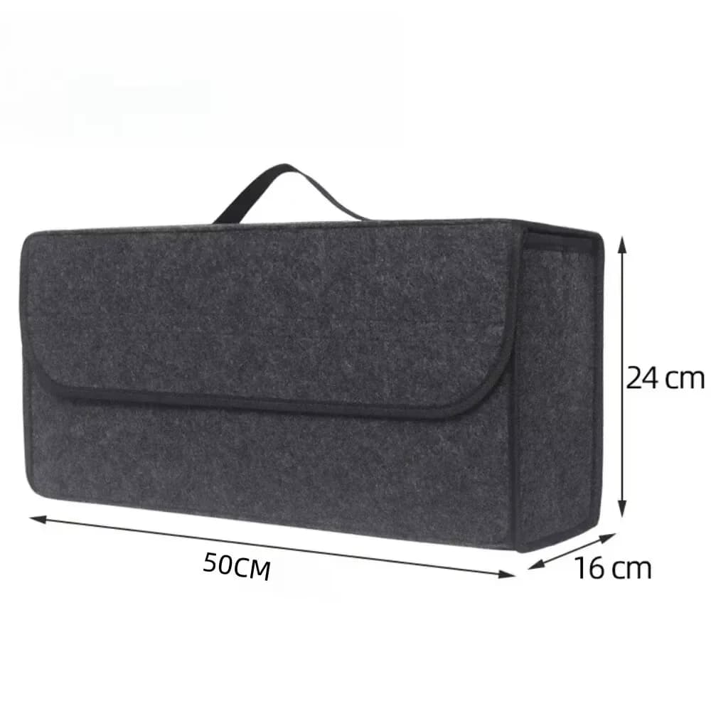 1Pack Foldable Car Trunk Organizer, Durable Fabric Storage Box with Ergonomic Handle for SUV Sedans Truck Auto Storage Accessories