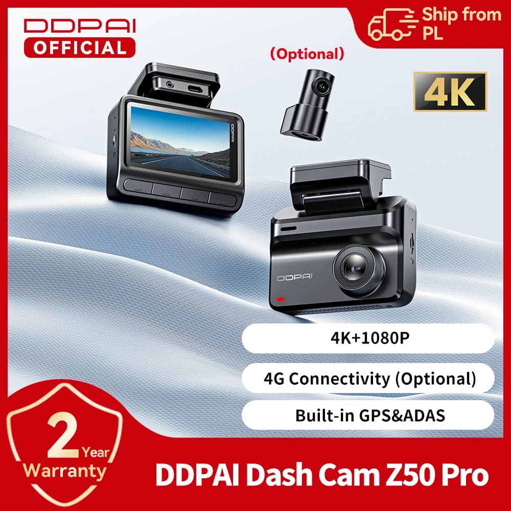 DDPAI Z50 Pro Dash Cam 4K Car DVR 3"IPS Screen 5GHz WiFi GPS ADAS 24H Parking Monitor Front and Rear Dashcam Car Camera