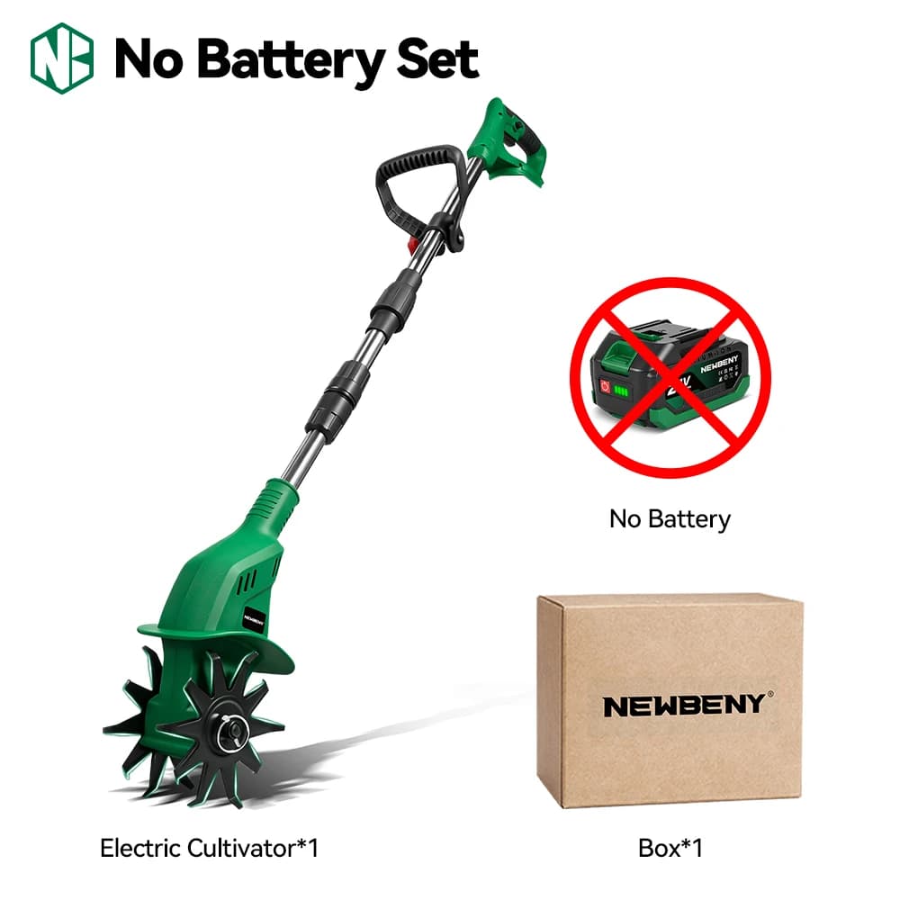 NEWBENY 150MM 1600W Electric Rotary Tiller Cultivator  Portable Grass Trimmer Soil Turning Lawn Mower Tool for Makita Battery Pin