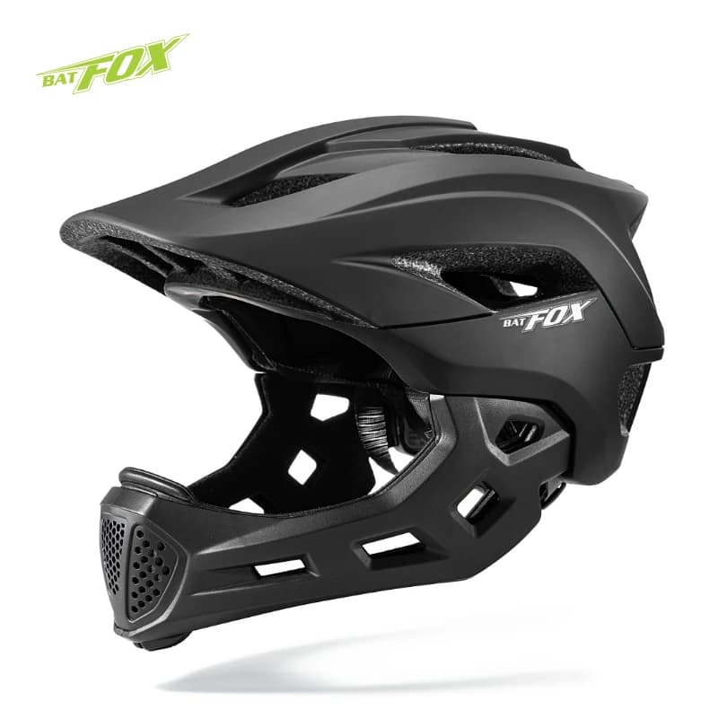 BATFOX Kids Full Face Bike Helmet Detachable Downhill Children Cycling Gear Skateboard Sports Racing Riding Safe Bicycle Helmet
