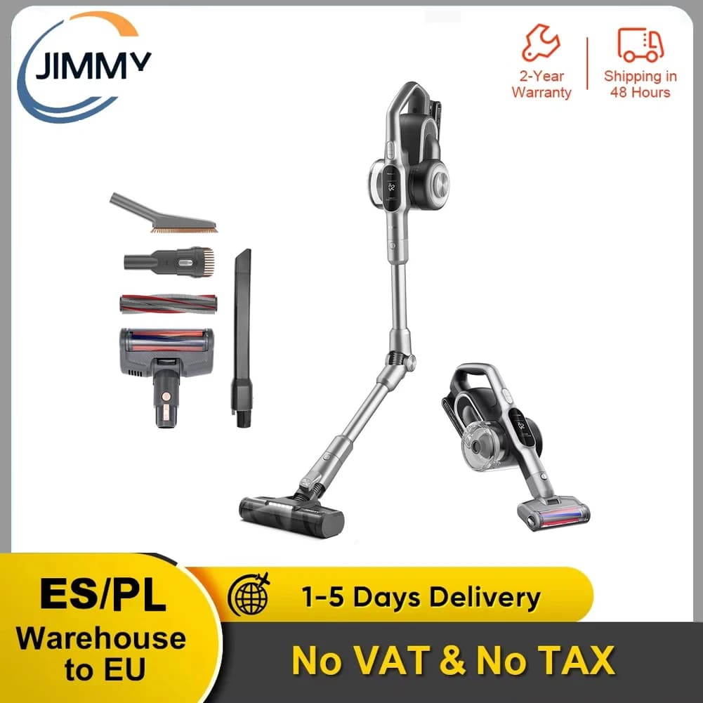 JIMMY H10 Flex Cordless Vacuum Cleaner, 245AW 650W Brushless Motor, 80 Mins Runtime Removable Battery, Auto Suction, LED Display, Flexible Metal Tube, LED Floor Brush For Carpet Hard Floor Pet Hair