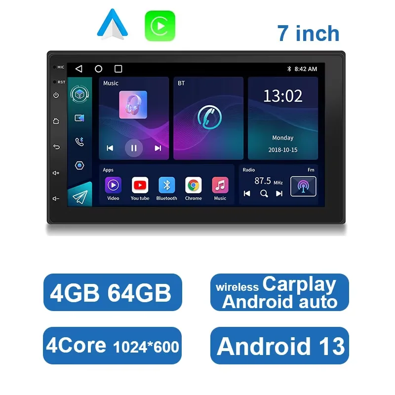ESSGOO 7 9 10" Car Radio Android Auto Carplay Car Stereo Multimedia Player Universal WIFI GPS Autoradio Car Intelligent Systems