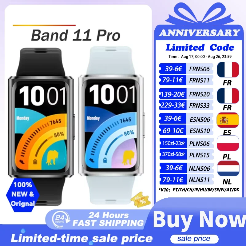 Global Version Smart Watch Huawei Band 11 Pro Wrist Smart Band 1.62'' AMOLED Screen Smartwatch Heart Rate Smartband