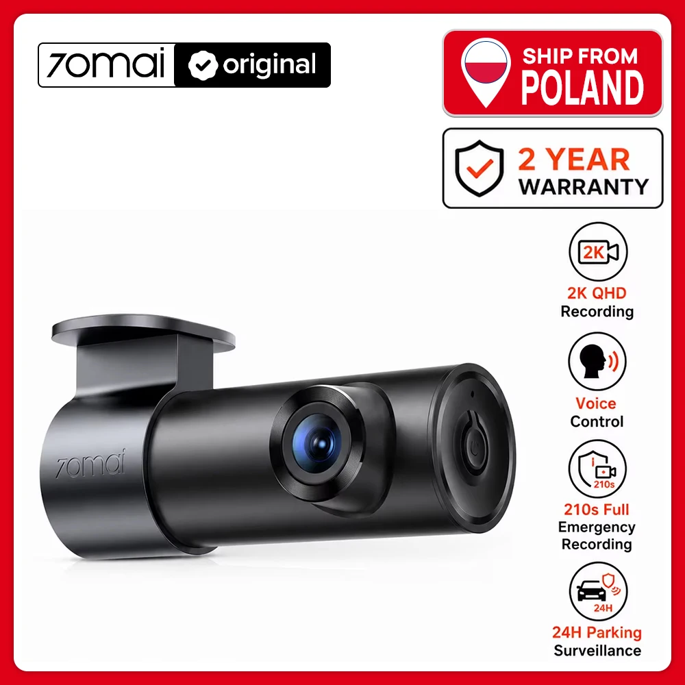 70mai M310 Plus 2K Dash Cam 1440P 143° FOV Night Vision Smart Voice Control 24H Parking Guard Car DVR Camera Mini Easy Install