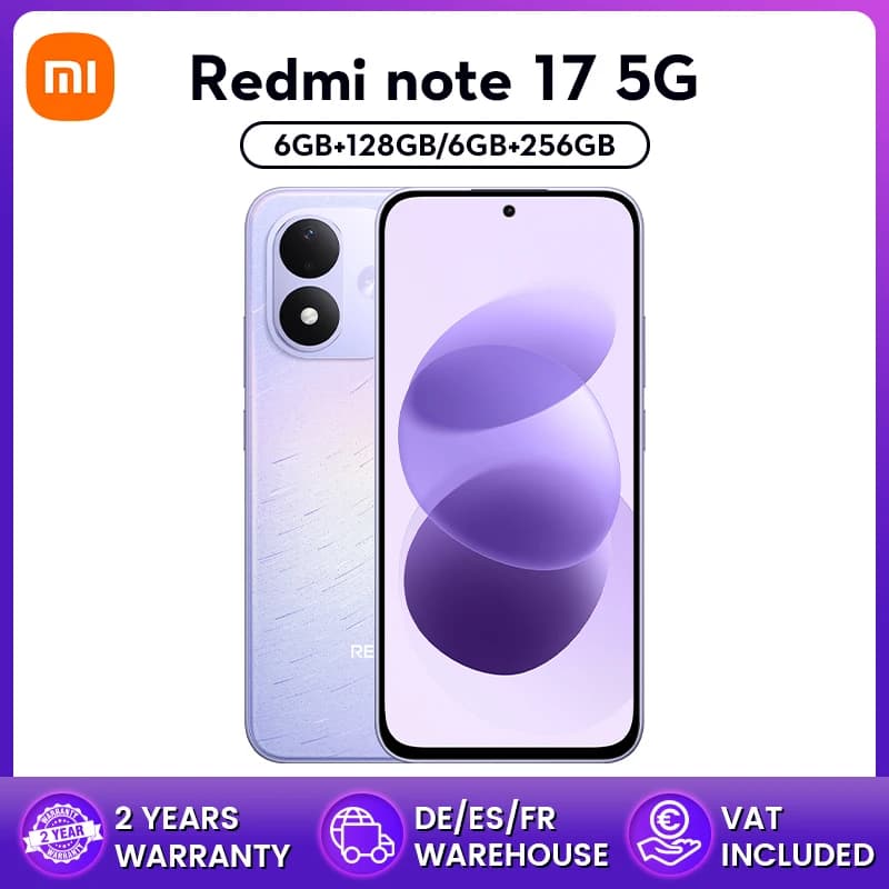 Global Version Redmi Note 17 5G Smartphone 5G 6.99" AMOLED Display 7700mAh battery Powerful Snapdragon 4 Gen 4 Corning Gorilla Glass 7i Powered by Xiaomi HyperOs