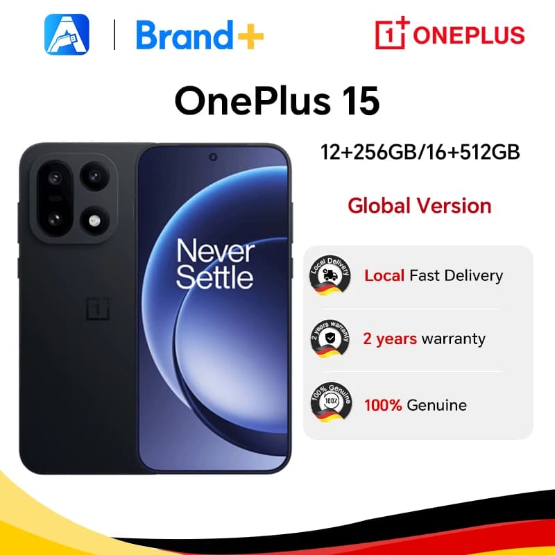 OnePlus 15 5G,Global Version Smartphone,12+256,16+512, Snapdragon 8 Elite Gen 5,165Hz Display,7300mAh,120W,eSIM,NFC,Black