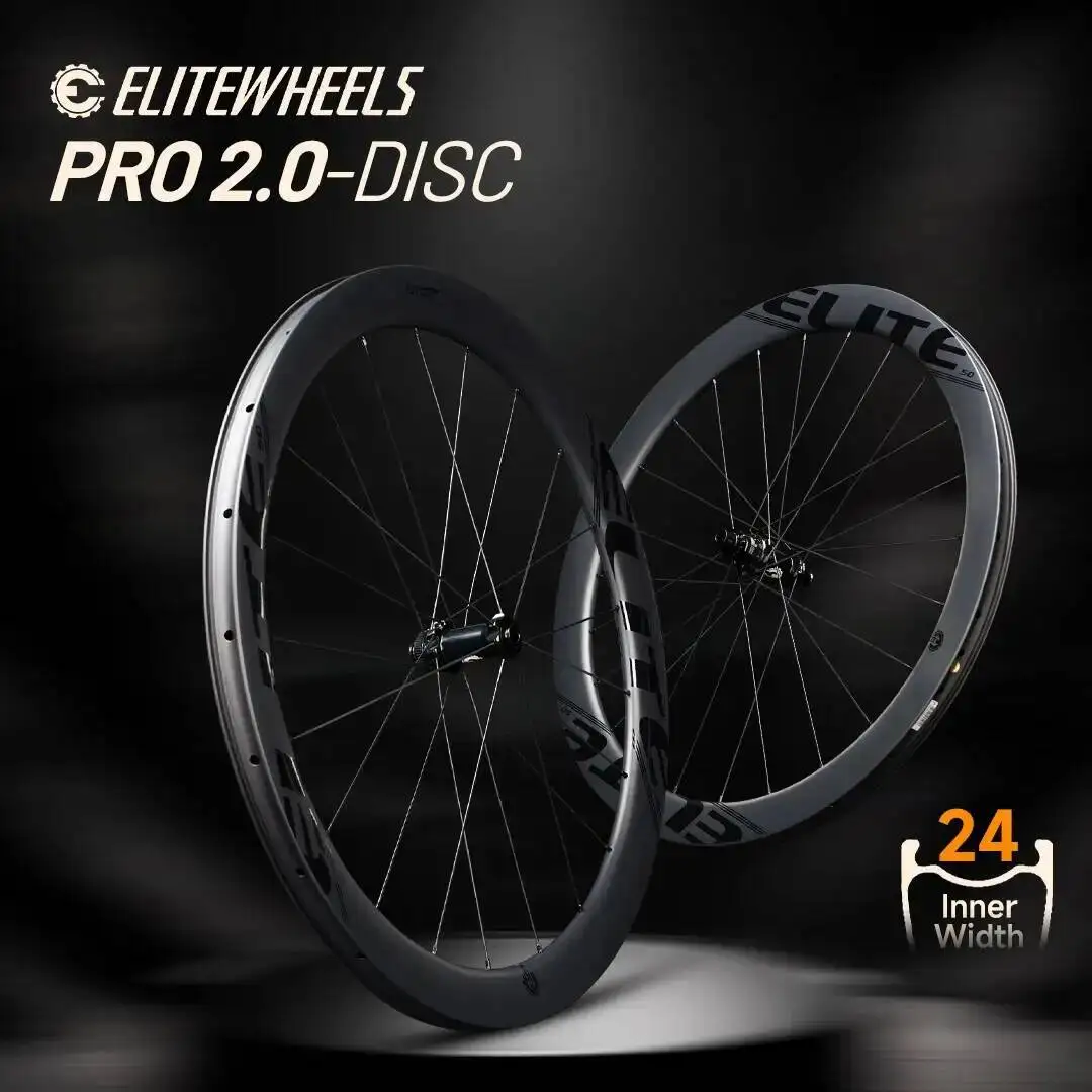 ELITEWHEELS PRO 2.0 DISC Brake Center Lock 36T Ratchet 700C Road Cycling  Carbon Wheelset 40/50/65mm Depth Clincher/Tubeless