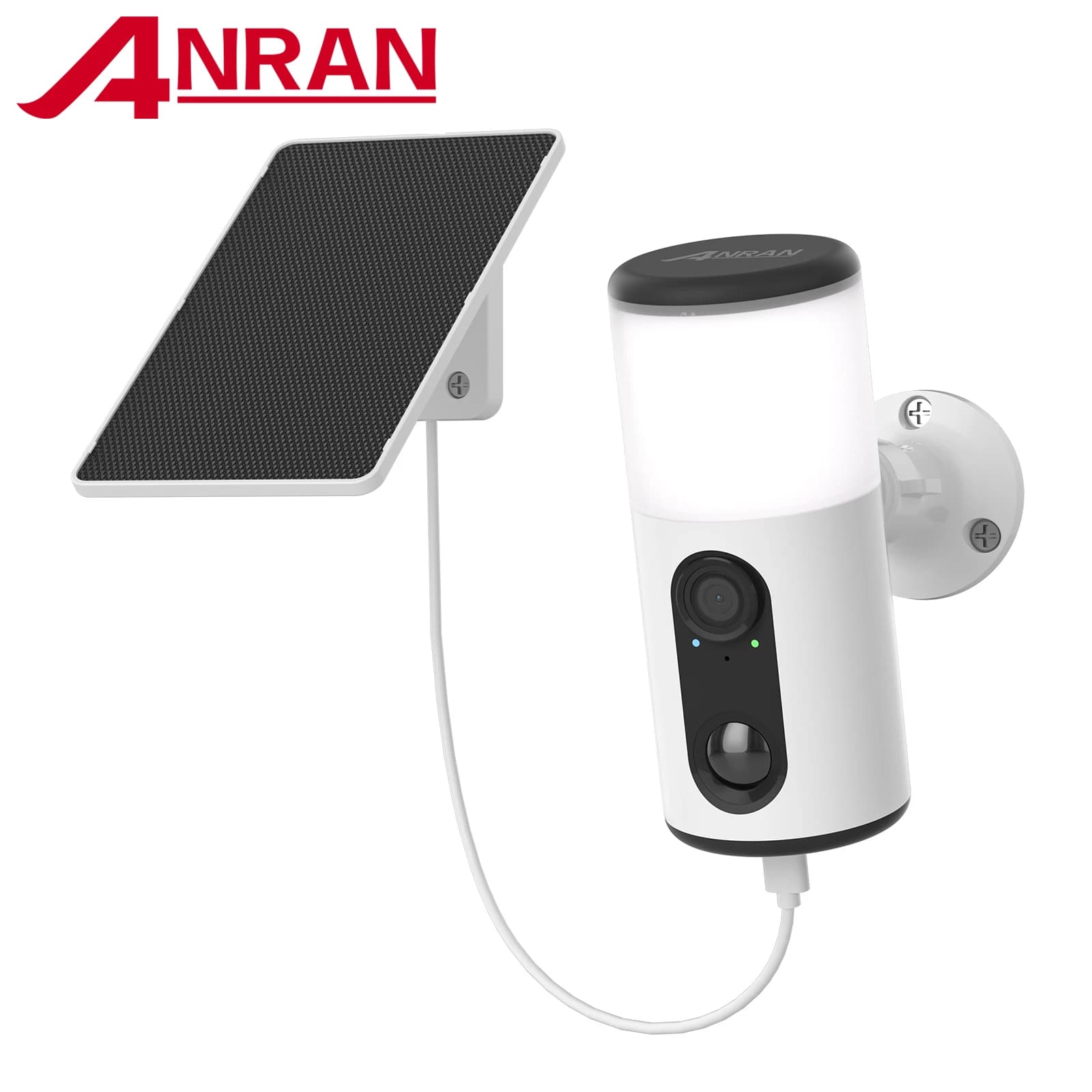 ANRAN Solar Wall Light Camera Battery Cam Wireless Outdoor Security Camera Floodlight AI Detection Color Night Vision CCTV Cam