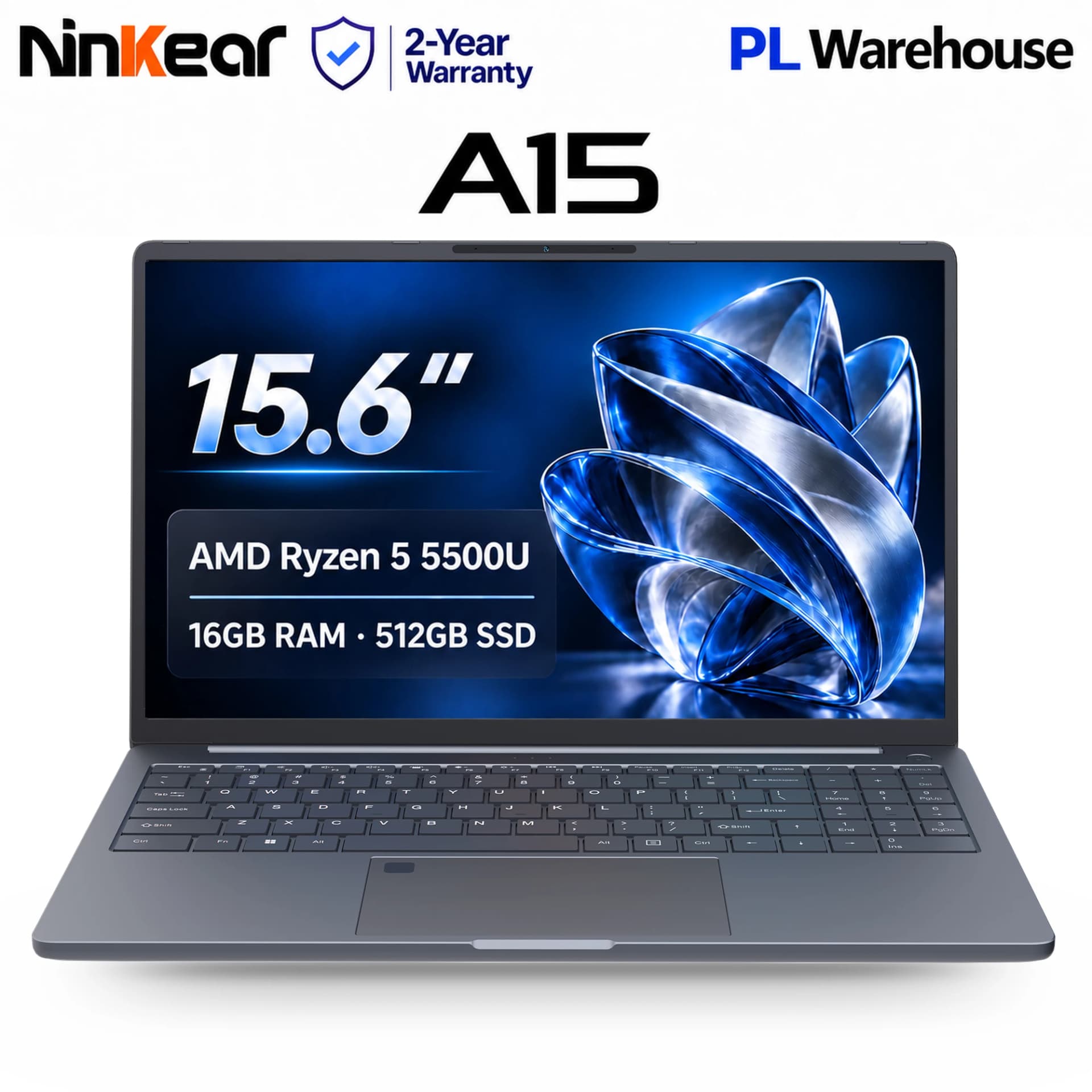 Ninkear A15 Pro Laptop 16GB 1TB AMD Ryzen 5 16 inch 120Hz 2560*1600 Display Screen Fingerprint Unlock Notebook Computer