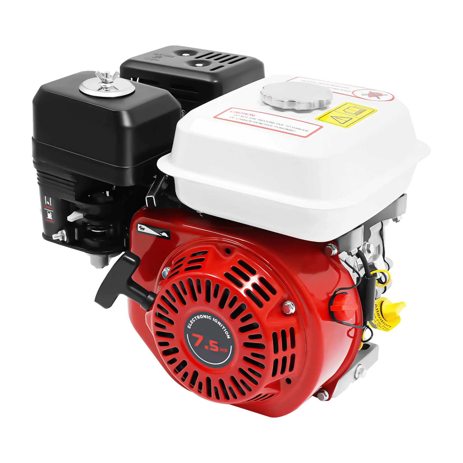 212cc 4-Stroke 3000w 7.5hp Red Gasoline Engine 20mm Crankshaft Air Cooling System for Go Kart Pressure Washers Log Splitters