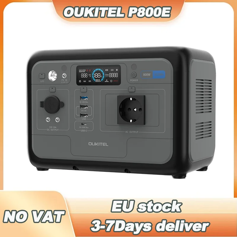 OUKITEL P800E Portable Power Station 800W Solar Generator 512Wh Lifepo4 Battery Home Backup Outdoor Camping Mobile Power