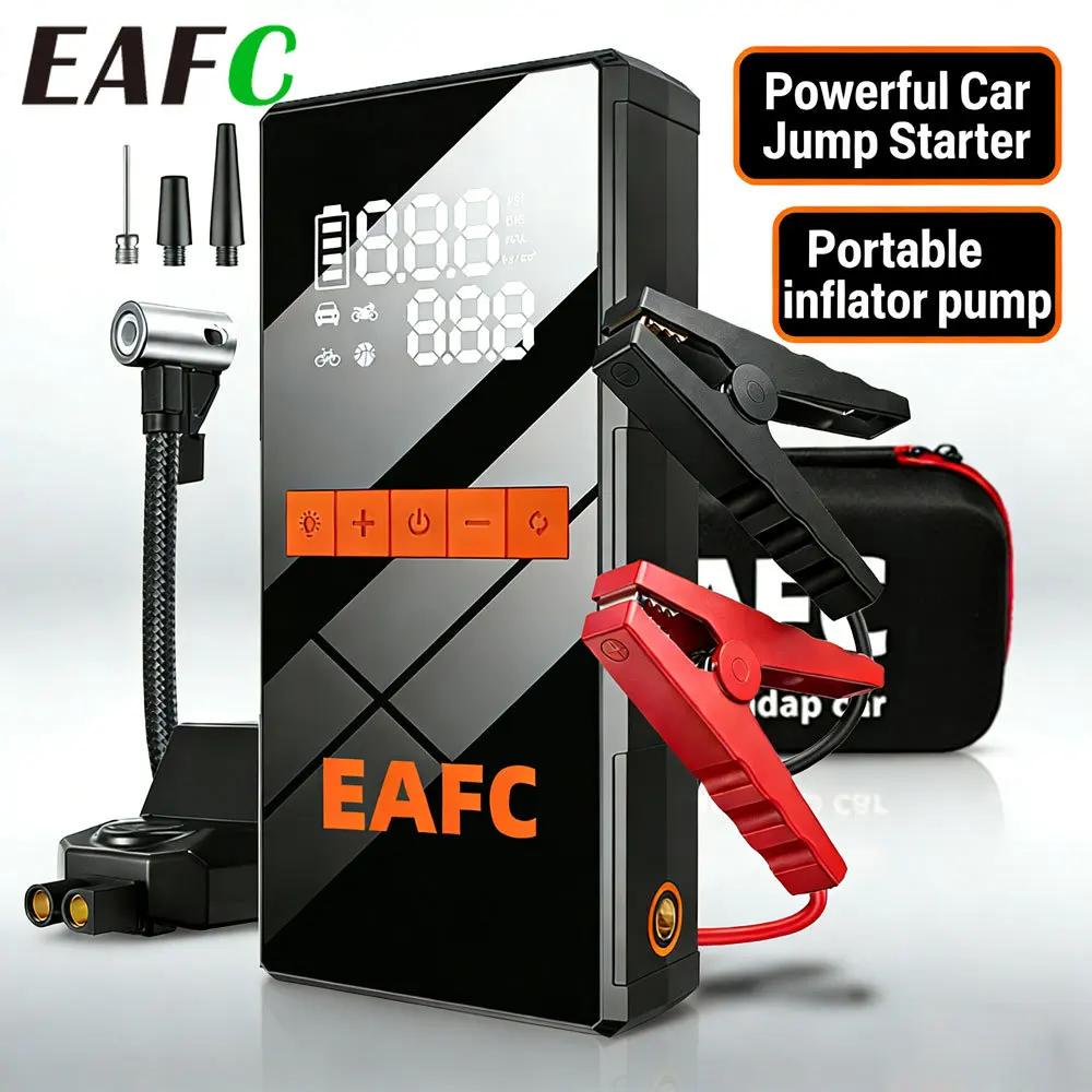 5000A Car Jump Starter Power Bank Portable 150PSI Air Pump Car Battery Emergency Boosters Starting Device Car Starter 2025
