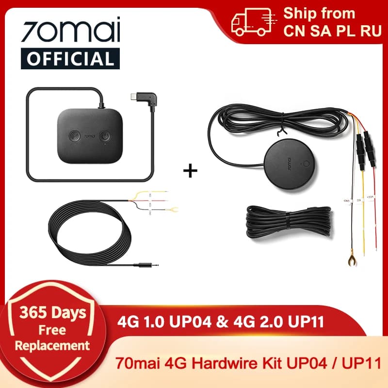 70mai 4G Hardwire Kit UP04 UP11, Remote Control Live View Cloud Storage, Hotpot Sharing Vehicle Tracking, 70mai UP11 70mai UP04