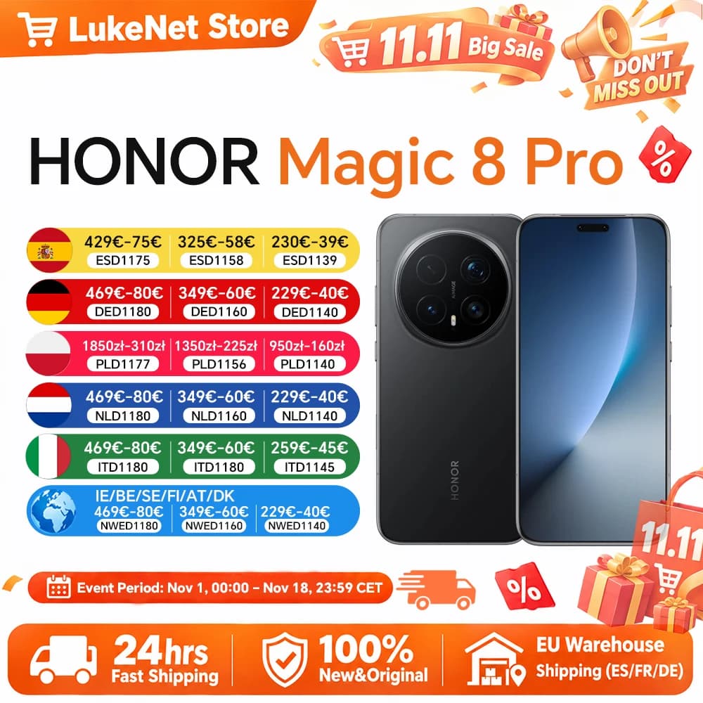 HONOR Magic 8 Pro 5G  EU Version Smartphone Snapdragon 8 Elite Gen 5 200MP AIMAGE 6270mAh 100W  6.71''OLED NFC eSIM Honor