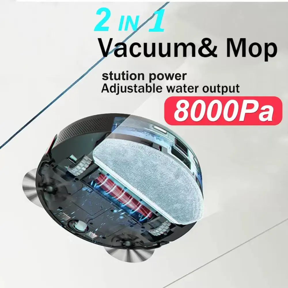 Arnagar S9 Robot Vacuum Cleaner Auto Empty Dust Collection Sweep Mop 8000Pa 4800mAh Low Noise APP Control for home cleanning