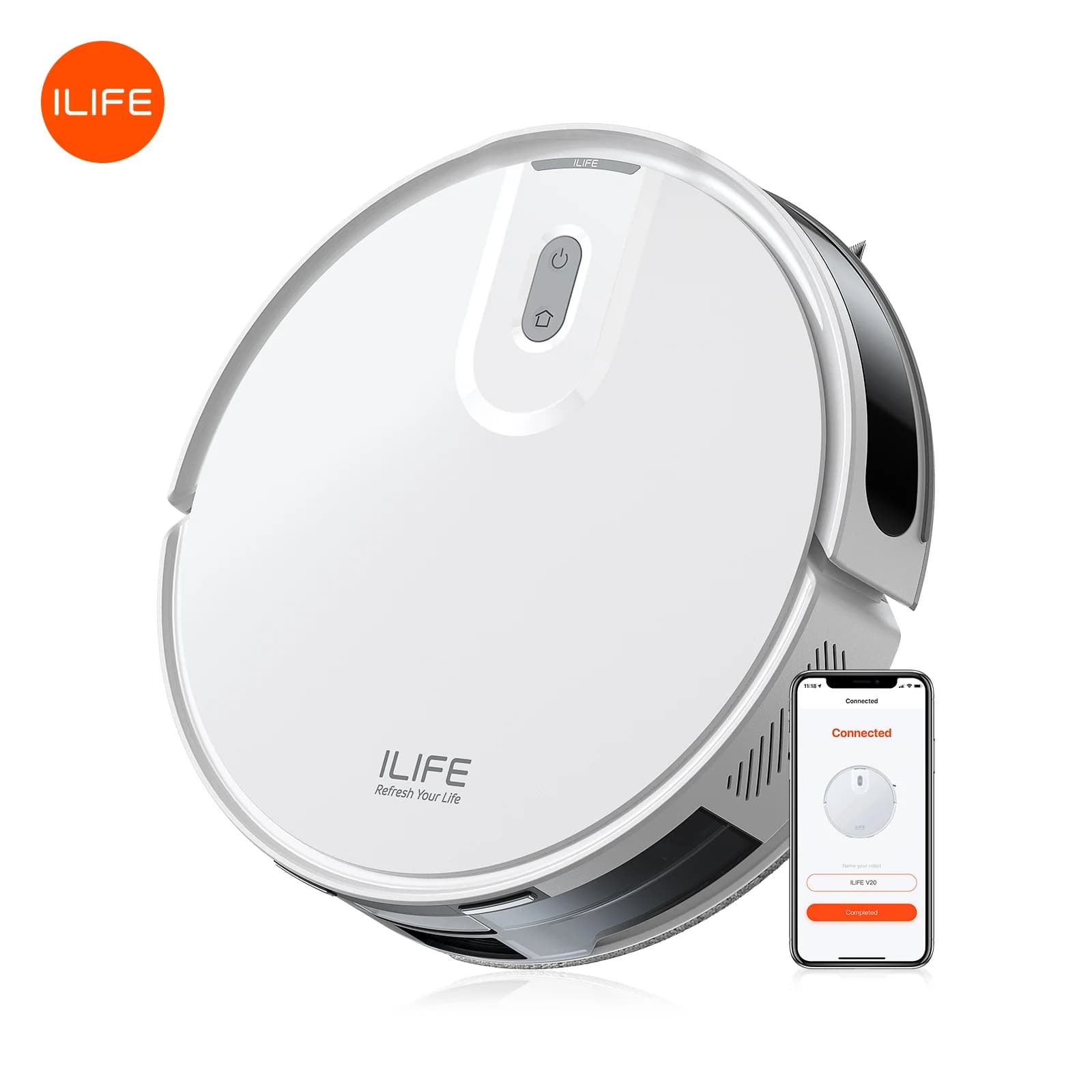 ILIFE V20 Robot Vacuum Cleaner, 5000Pa suction, SOF LiDAR Smart Navigation, APP Control, Customizable cleaning, Self charging