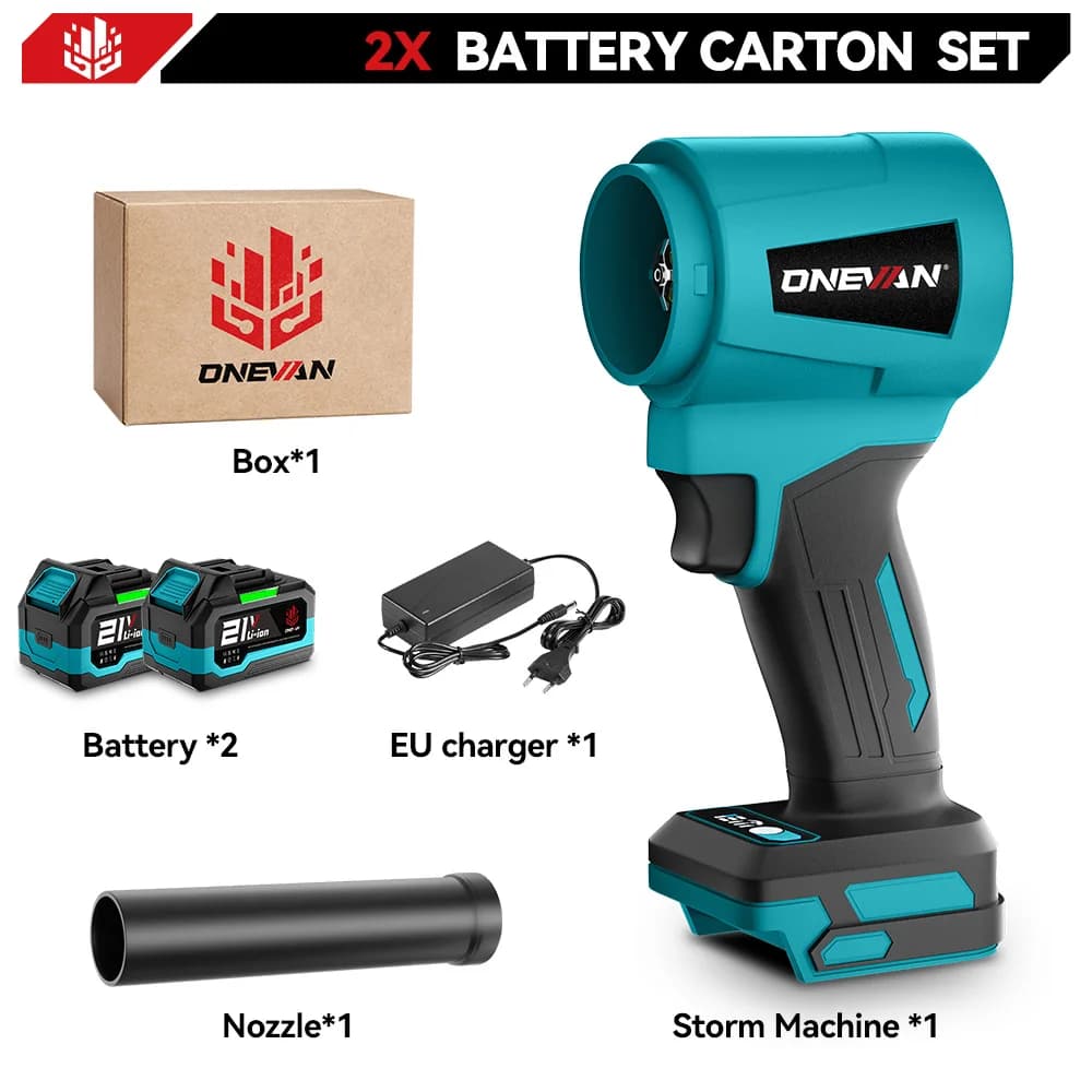 ONEVAN 4000W Brushless Electric Turbo Blower Jet Fan 400M/S 300000RPM Leaf Blower Dust Blowing Tool For Makita 18V Battery Pin