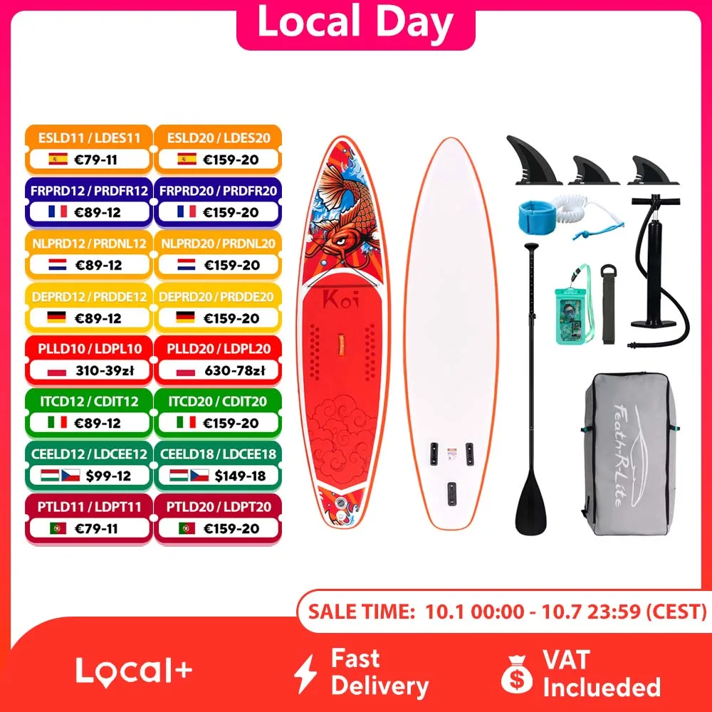 FunWater Inflatable Stand Up Paddle Board Paddling Board Surfboard Surf Sup Board 320-385CM  Non-Slip Water Sport Paddle Board