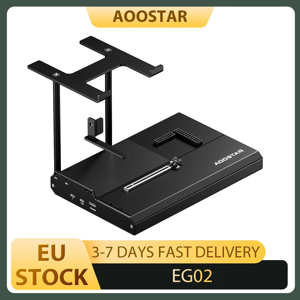 AOOSTAR EG02 eGPU Dock, Oculink (PCIe 4.0 x4) + 2*Thunderbolt 5 Interface, Support ATX/SFX Power Supply