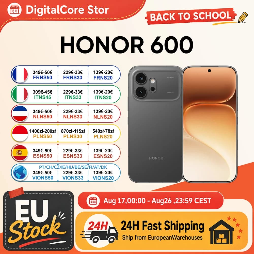 HONOR 600 5G Smartphone EU Version 200MP AI Ultra Night Camera 6400mAh Snapdragon 7 Gen4 AI Button 6.57"AMOLED 80W Supercharge