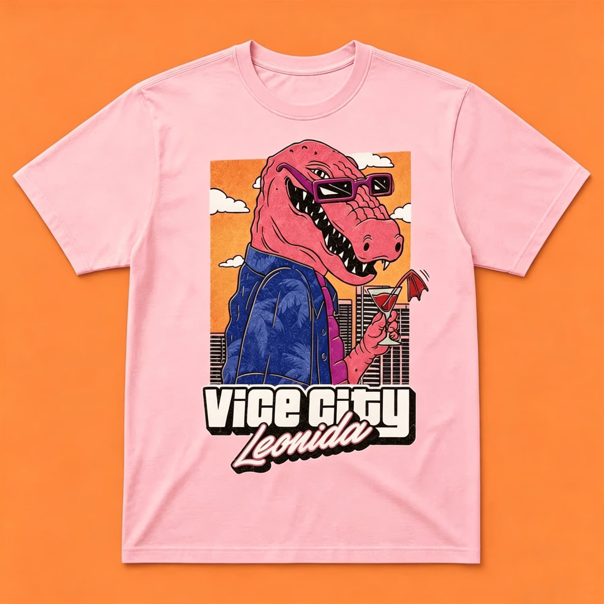 Jason Vice City Leonida Alligator Printed 2026 New T-shirt Cotton Men's and Women's Popular Streetwear Casual T Shirt Casual Top