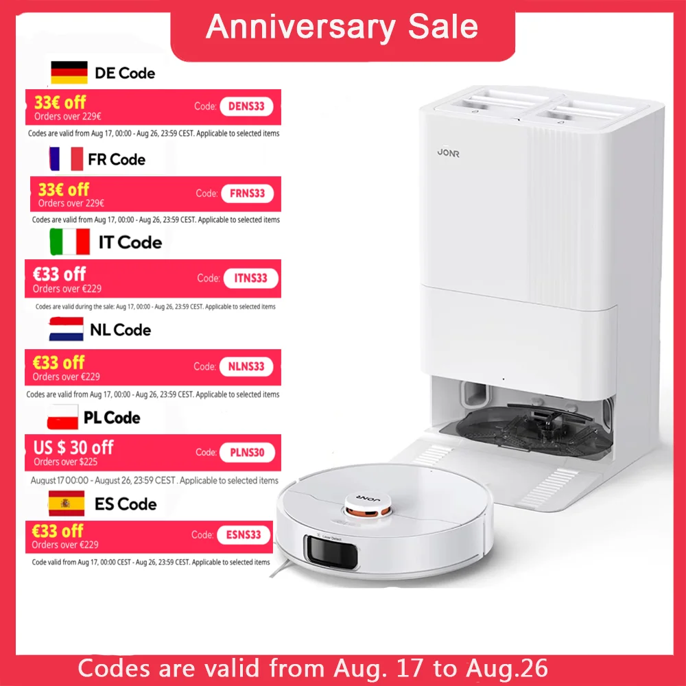 JONR Robot Vacuum P20 Pro International Edition Mopping Vacuuming Drying Wipes Automatic Cleaning Dust Collecting Drainage Water
