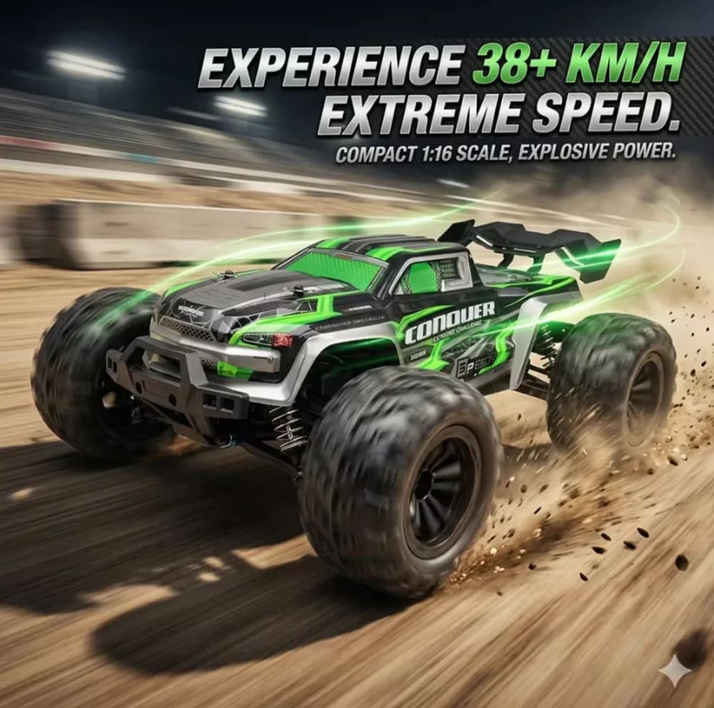 4WD RC Car: 1:16 2.4G ,  38KM/H Blazing High Speed, Bright LED Lights, All-terrain Drift Vehicle, Ultimate Christmas Surprise Gifts
