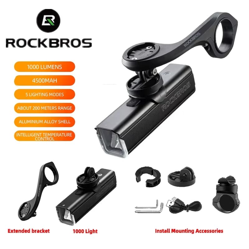 ROCKBROS RHL1000-1500 Bicycle Lights Nylon Light Bracket Holder Cycling Computer Mount For IGS Garmin Bryton GoPro Bike Mount
