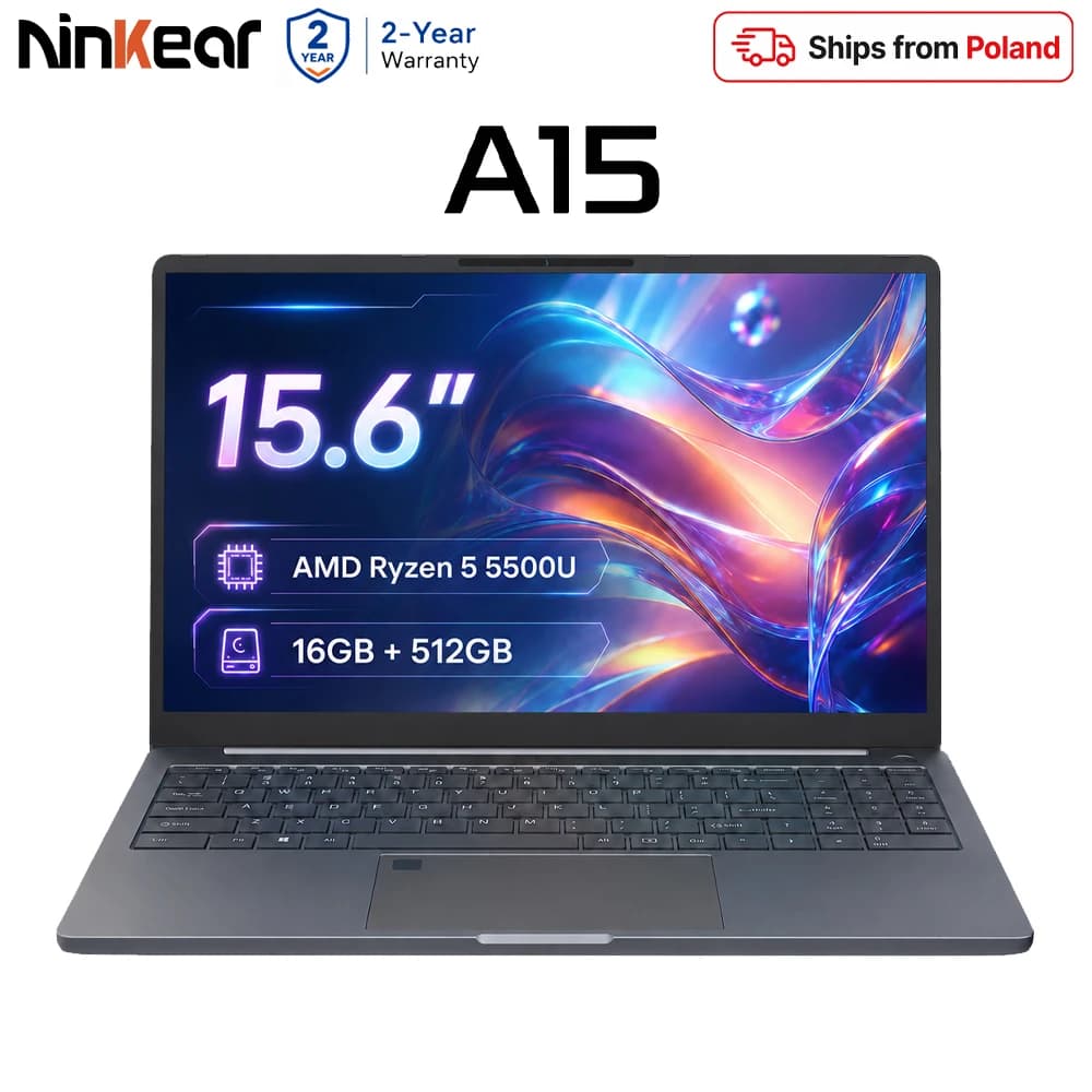 Ninkear A15 Pro Laptop 16GB 1TB AMD Ryzen 5 16 inch 120Hz 2560*1600 Display Screen Fingerprint Unlock Notebook Computer