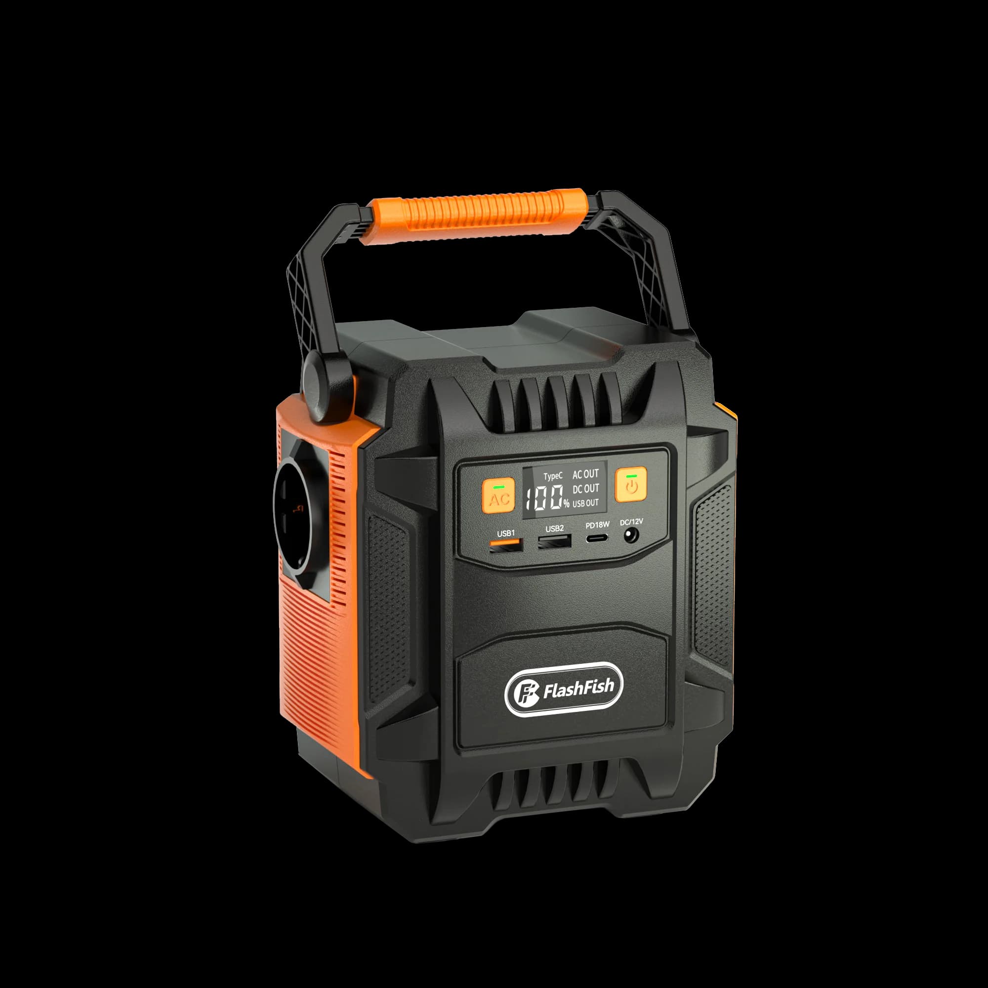 FF FlashFish A201 172.8Wh (48000mAh) 200W Portable Power Station, 230V AC Outlets Power Bank with LED Solar Generator