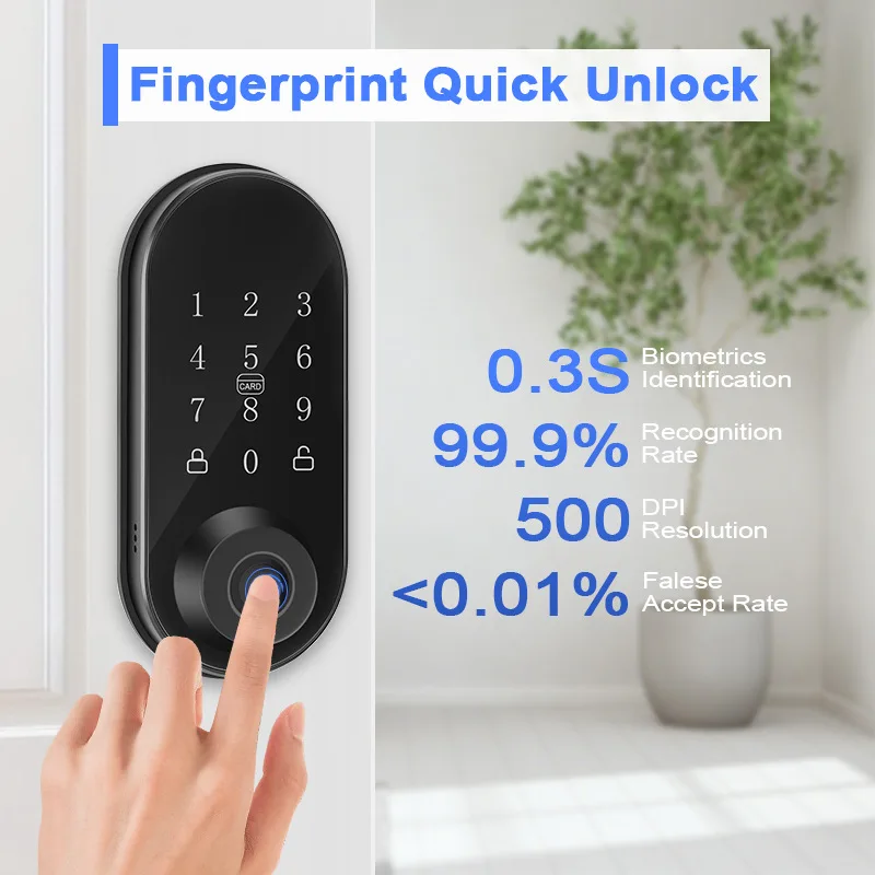 Smart Door Lock Fingerprint Touch Screen Bluetooth Code keys Aluminum Alloy Modern Security