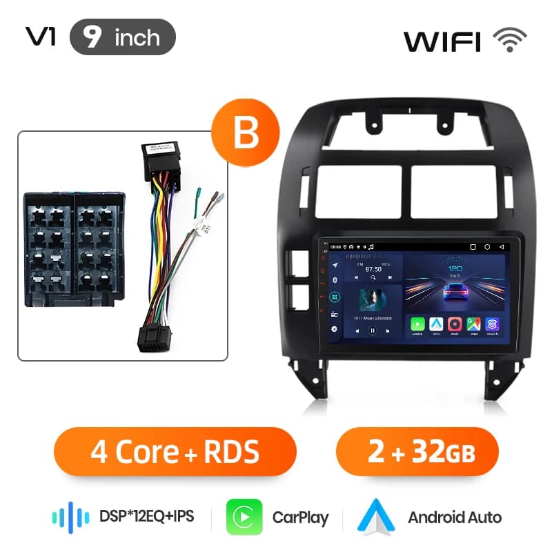 Junsun 7" Android Car Radio for Vw Volkswagen Passat B5 Mk4 Mk5 Golf 4 Polo Bora Jetta T5 Wireless for Apple Carplay Auto Ips Screen Stereo Multimedia Video Player Automotive Smart Intelligent Systems 2 Din Autoradio Head Unit Bt Gps Fm Dsp Rds Swc Dab+