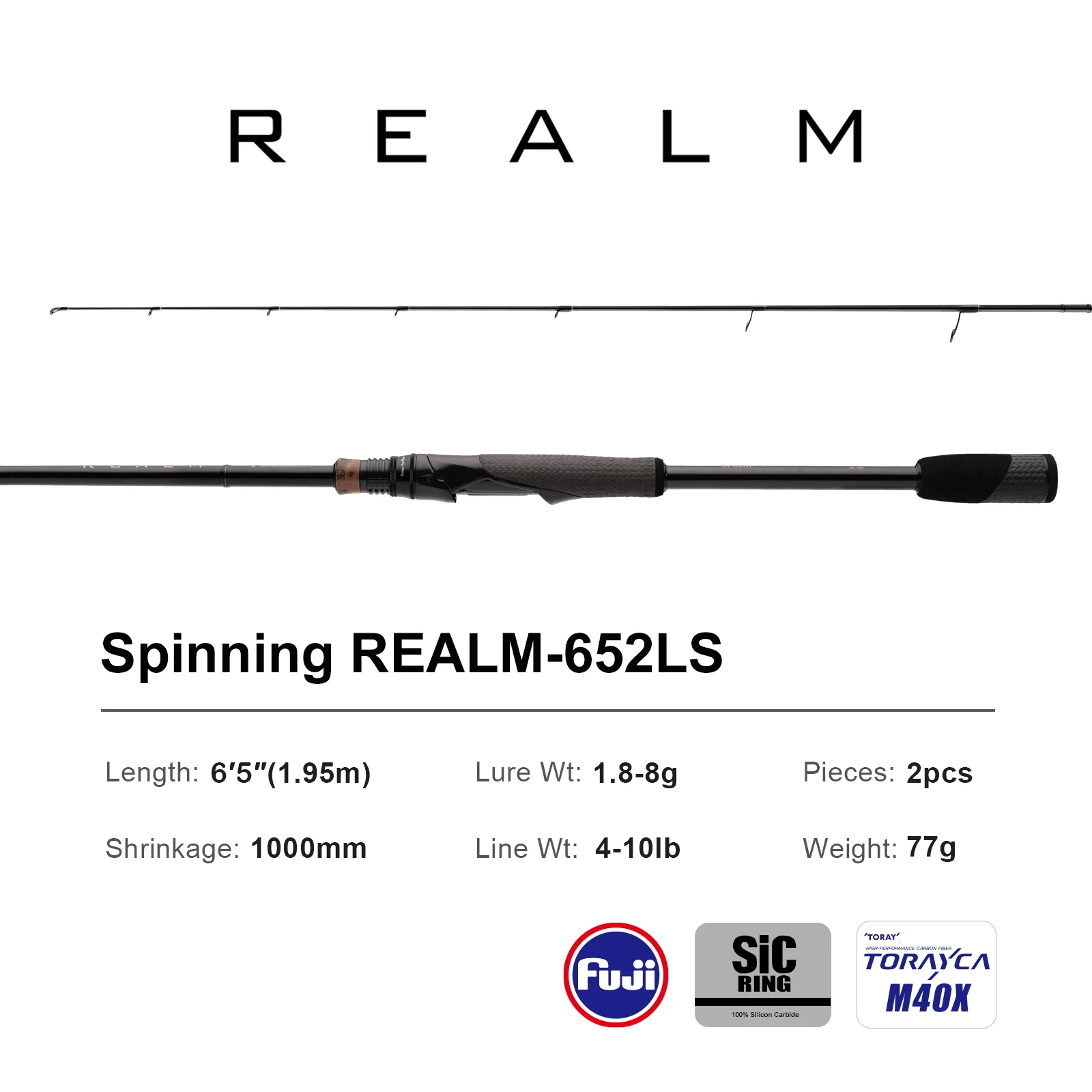PURELURE REALM Bass Rod All M40X Toray Carbon Soft Bait Zander Rod EX F/F Action Fuji SIC Ring Spinning Casting Fishing Pike