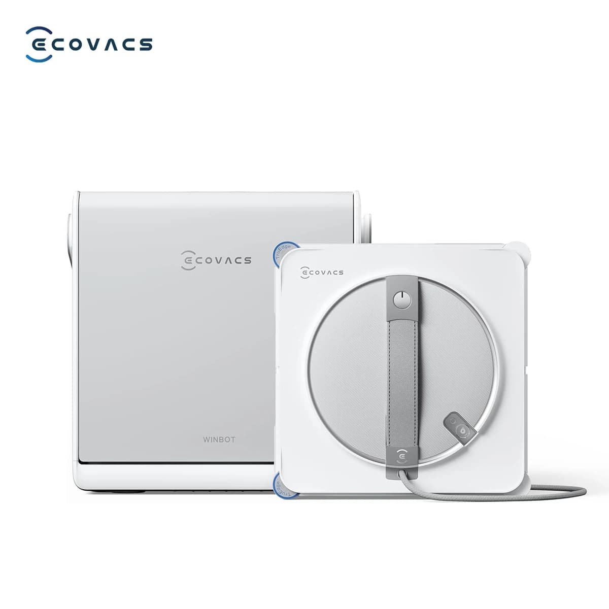 ECOVACS Winbot W2S Omni Window Cleaning Robot TruEdge Edge Cleaning Cordless Battery 12-Stage Safety Self-Cleaning Station AI