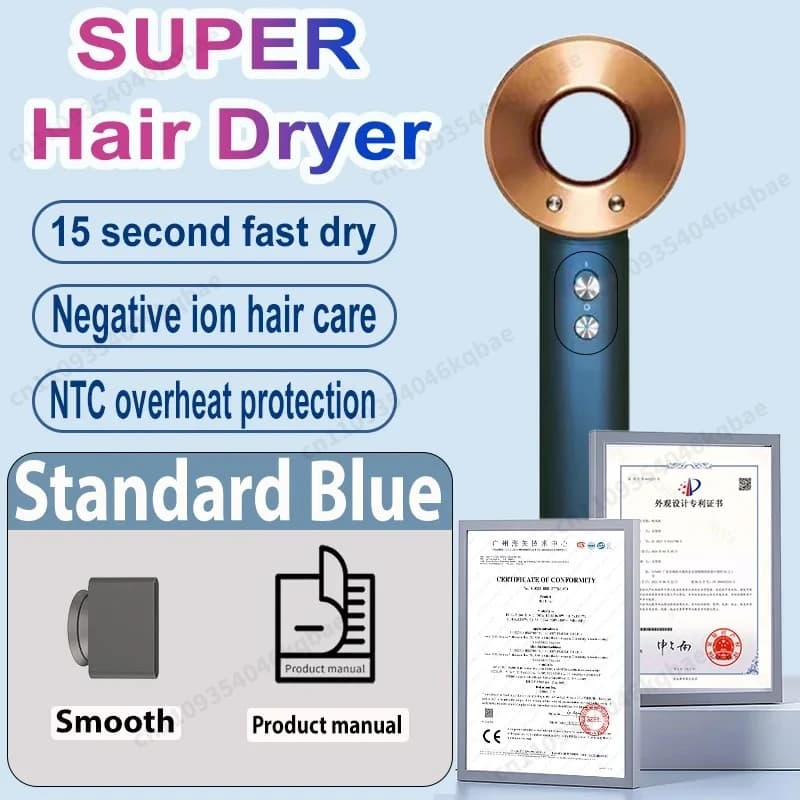 SenCiciMen Professional Hair Dryer Set Hair-care Negative Ion Leafless Hairdryer High Speed Blow Dryer Salon Styling Tool 1600W
