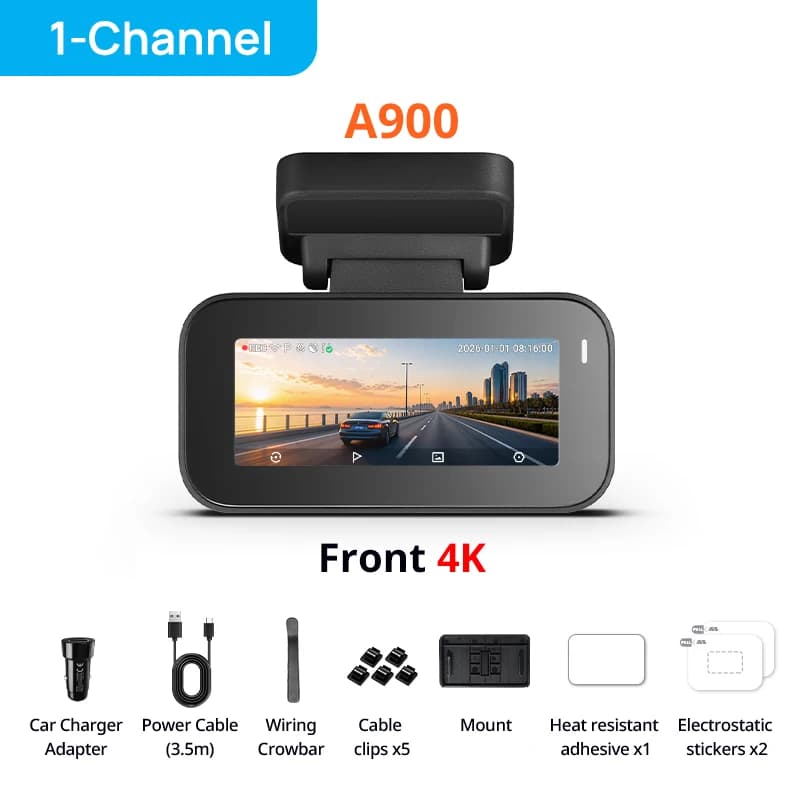 【New】70mai Dash Cam A900 Front Rear Dual 4K HDR f/1.55 Supercapacitor Wi-Fi 6 GPS Upgraded 4G Box UP11 Car Camera 70mai A900