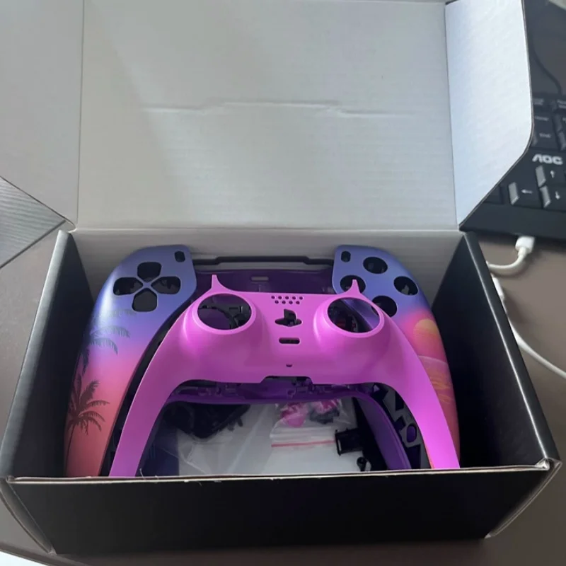 Hot Vice City Replacement Protective For Ps5 Controller Gta Themed Creative Protective Cover Gamepad Mod Housing Accessory