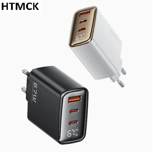 Toocki 67W GaN Charger Digital Display Quick Charge 4.0 3.0 Fast Type C USB Charger for Laptop iPhone Samsung Xiaomi Realme POCO