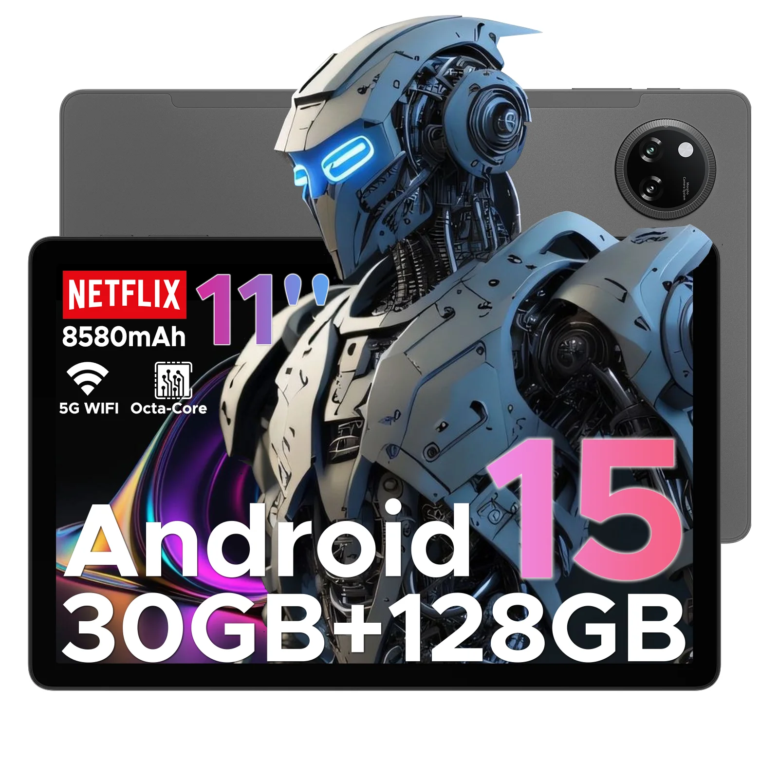 DOOGEE Tab A9 Pro+ Tablet 30GB 128GB 11" HD Display 8580mAh Battery Unisoc T7200 Dual Speakers 13MP Android 15 13MP+5MP Pad PC