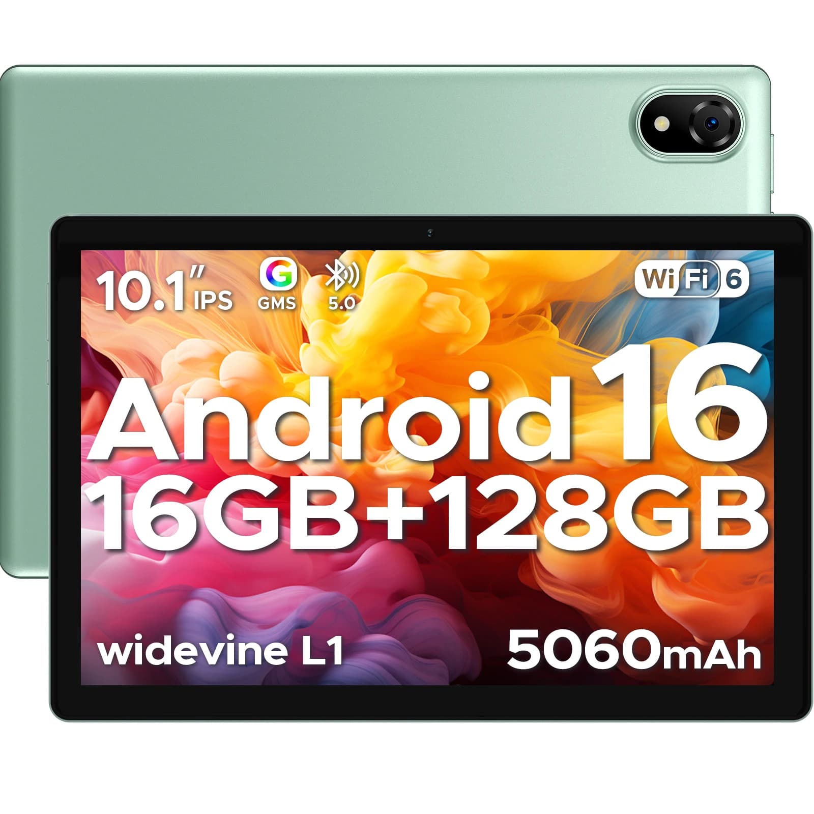DOOGEE U10 Tablet 10.1" HD Display Android 16 16GB RAM 128GB ROM 5060mAh Large Battery Widevine L1 WiFi6 8MP+5MP Pad PC