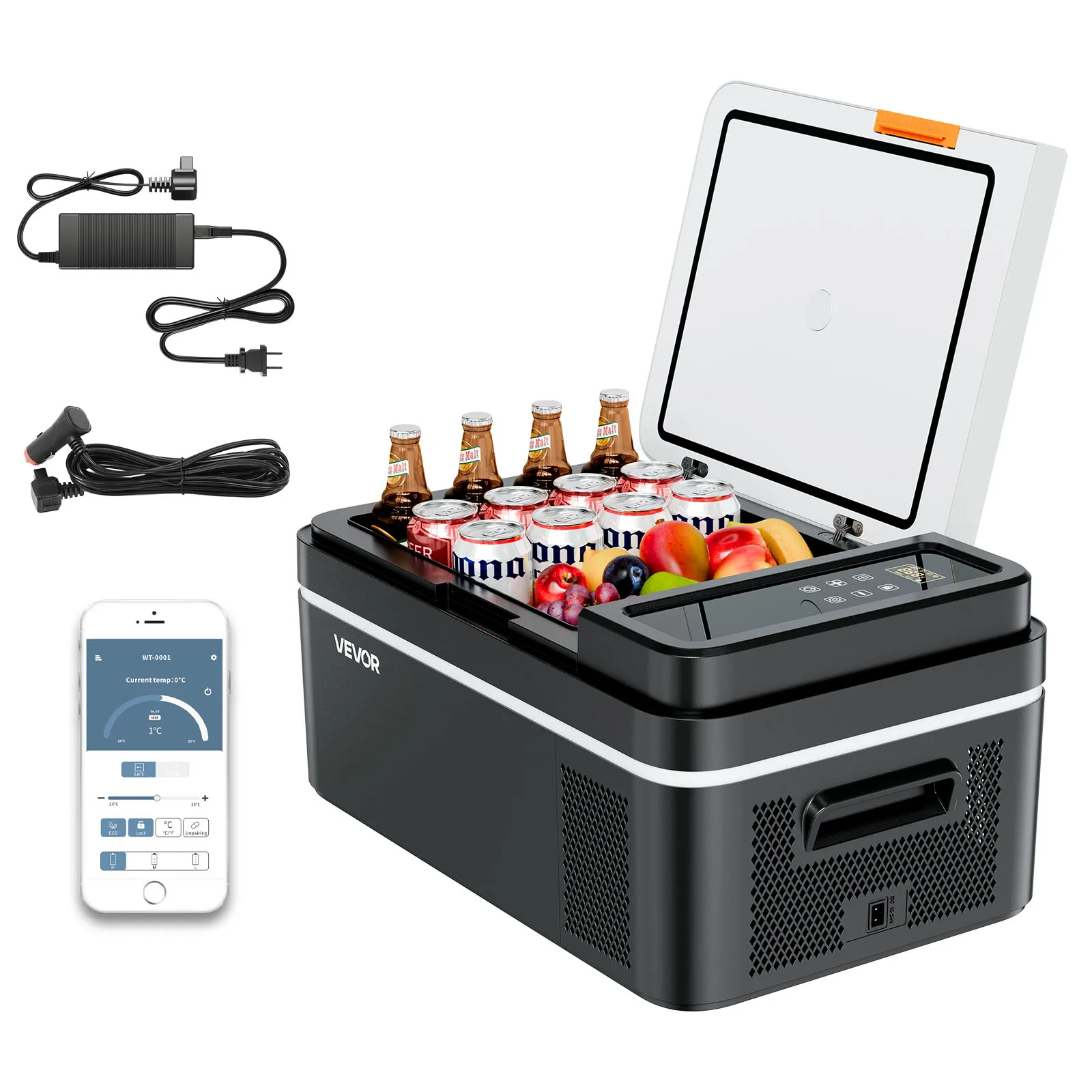 Succebuy 15L 20L 22L 30L 45L 55L Portable Car Cooler Refrigerator Electric Compressor 12V/24V DC 110-240V AC Freezer for Home