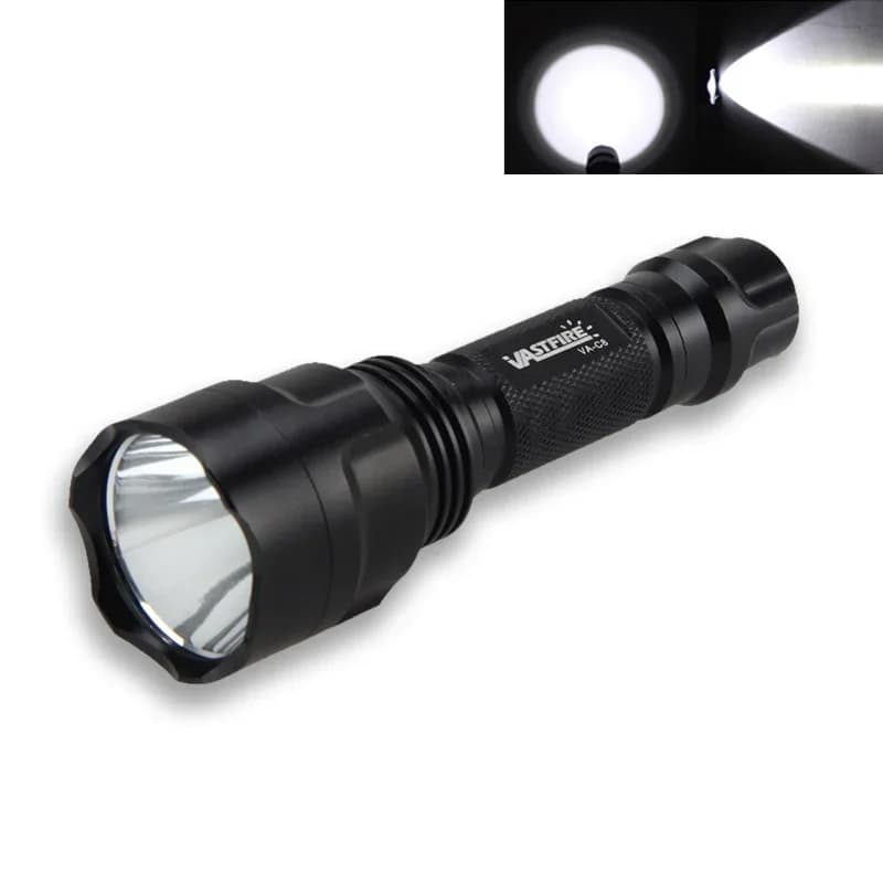 C8 LED Flashlight White/Green/Red Tactical Hunting Rifle Lantern+Pressure Switch+Rail Scope Mount+18650+USB Charger